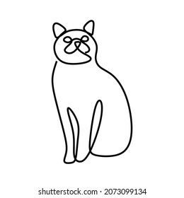 cat animal pet oneline continuous single line art
