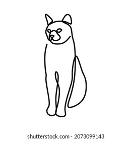 cat animal pet oneline continuous single line art