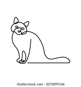 cat animal pet oneline continuous single line art