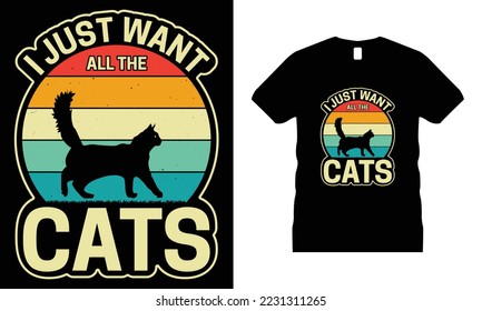 Cat Animal Pets Motivational T-shirt Design vector. Use for T-Shirt, mugs, stickers, etc.