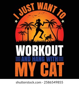 Cat Animal Pets Motivational T-shirt Design vector. Use for T-Shirt, mugs, stickers, etc.