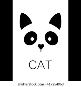 Cat animal sign. Cat logo template. Cat illustration idea for logo, emblem, symbol, icon. Vector illustration. 