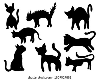 Cat animal Silhouette Halloween. halloween illustration