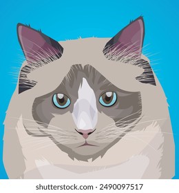 Cat animal vector illustration can be used for stickers and picture books