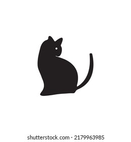 Diseño del logotipo del vector del gato 