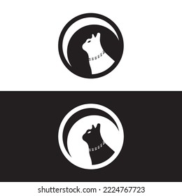 Cat animal vector logo design 