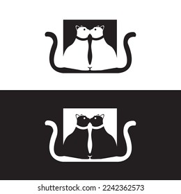 Cat animal vector logo design . icon logo 