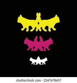 Diseño del logotipo del vector del gato. logotipo de icono 