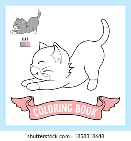 Cat Animals Coloring Pages Book Worksheet Pussy