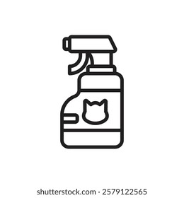 Cat Anti Flea Outline Icon Vector Illustration