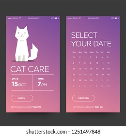Cat App UX and UI For Phone Screen