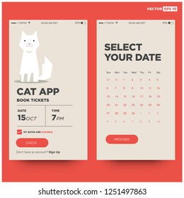 Cat App UX and UI For Phone Screen