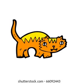 gato con dibujos animados en la parte posterior