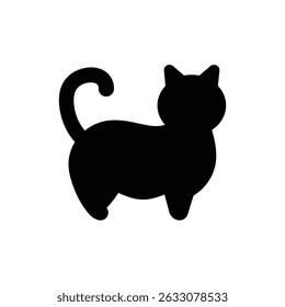 Cat with Arched Back and Curved Tail in Playful or Defensive Pose
