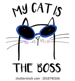cat is art he boss wo plus size art best art art design vector illustration for use in design and print poster canvas