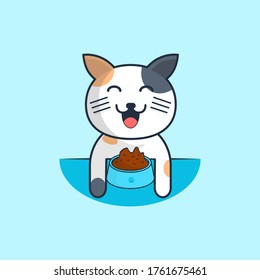 Ilustración del icono del vector de arte del gato, icono del gato. Soporte de estilo de caricatura plana para la página de aterrizaje de sitios web, Keychain, Banner, Sticker, Background, Etc.