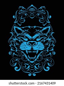 cat artwork illustration and t shirt design Premium Vector