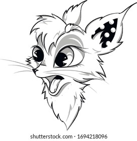 Cat astonished. Big eyed cat openning its mouth.