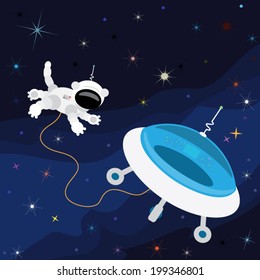 The cat the astronaut investigates space