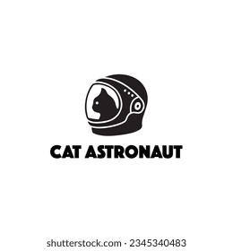 Cat Astronaut Logo Cute Simple