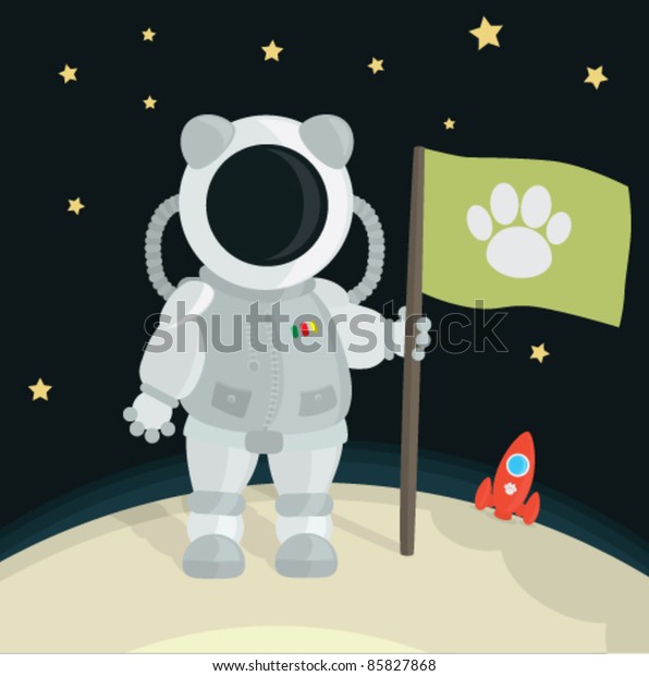 Cat Astronaut\
Planting Flag On The Moon