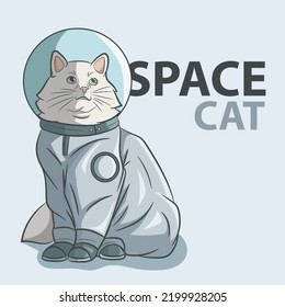 Cat astronaut spaceman vector illustration