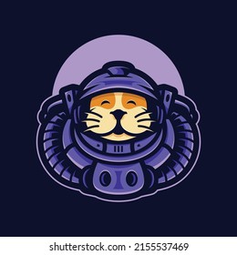 Ilustraciones de mascota del logotipo de los astronautas de gatos