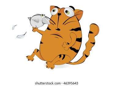 cat ate a bird