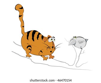 cat ate a bird