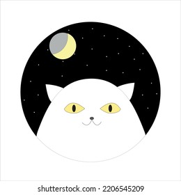 Cat Avatar On White Background