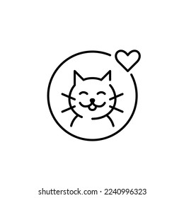 Cat avatar. Pixel perfect, editable stroke icon