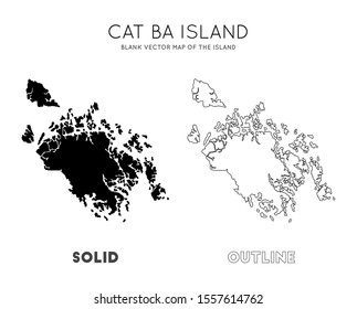 Cat Ba Island map. Borders of Cat Ba Island for your infographic. Vector illustration.