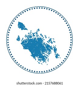 Cat Ba Island sticker. Travel rubber stamp with map shape, vector illustration. Can be used as insignia, logotype, label, sticker, or badge of Cat Ba Island.