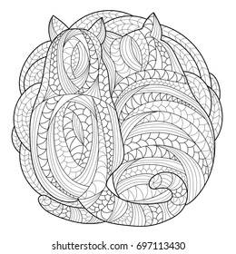 Cat back coloring page