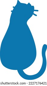 Ilustración vectorial de silueta trasera de gato