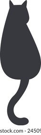 Cat Back Silhouette Vector Illustration