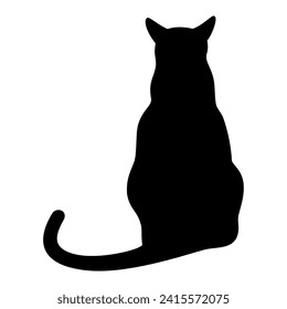 Cat from back silhouette. Vector image