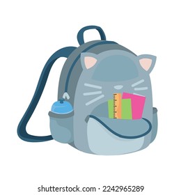 cat backpack design over white