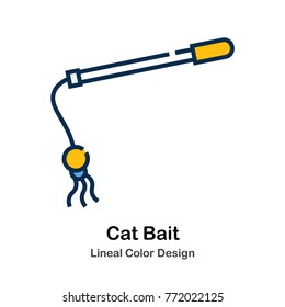 Cat Bait Lineal Color Vector Illustration
