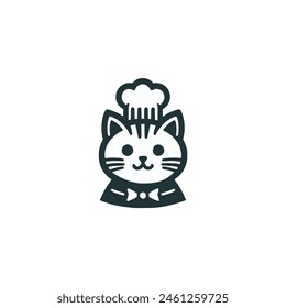 cat bakery pastry snack logo vector illustration template design