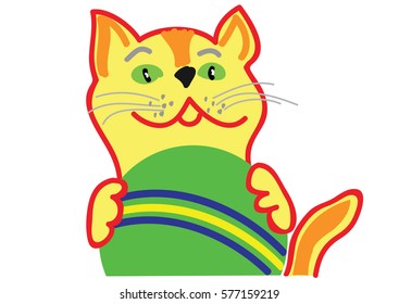 cat with a ball