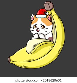 cat banana christmas kittens unisex art ri blend design vector illustration for use in design and print poster canvas