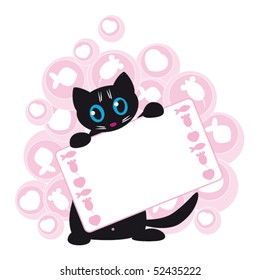 cat with banner