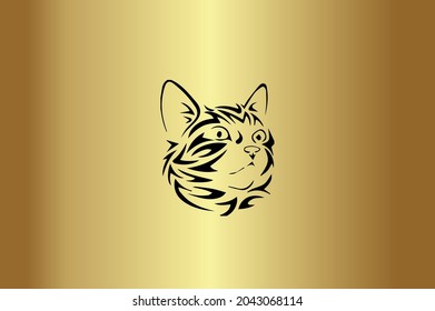 CAT  Basic and elegant minimal artistic design initial based tattoo-vector