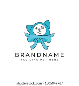 Cat Basket Gift shop logo/identity design template vector