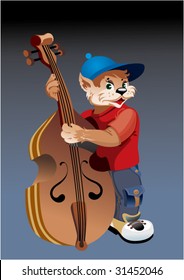 cat with bass viol