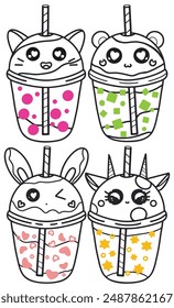 cat, bear, bunny, and deer bubble drinks are all year around.