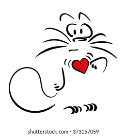 Cat with beating heart