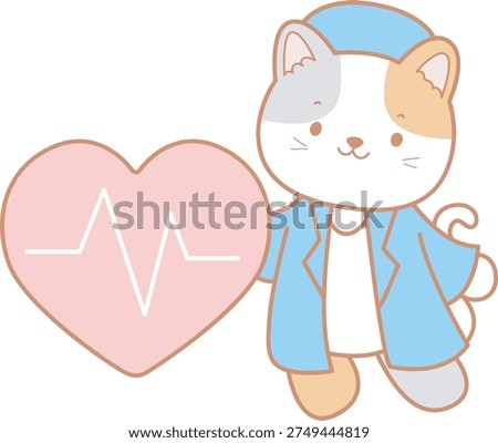 A cat becomes a doctor and shows affection.