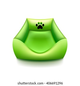 Cat bed isolated on white photo-realistic vector illustration